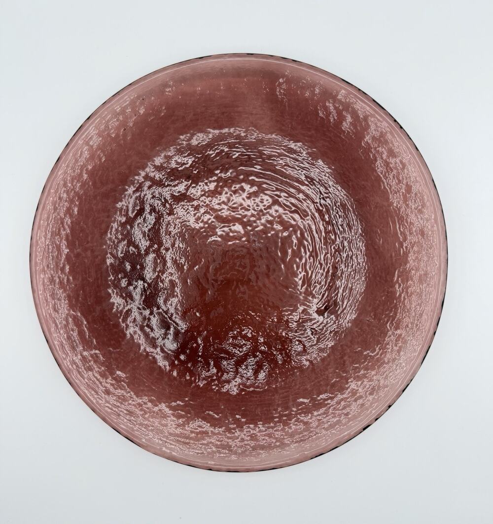 Fire and Light PLUM Dark purple Dinner Plate 11" Textured Recycled Glass